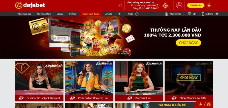 Sảnh cược casino trực tuyến hấp dẫn, có Dealer là người thật